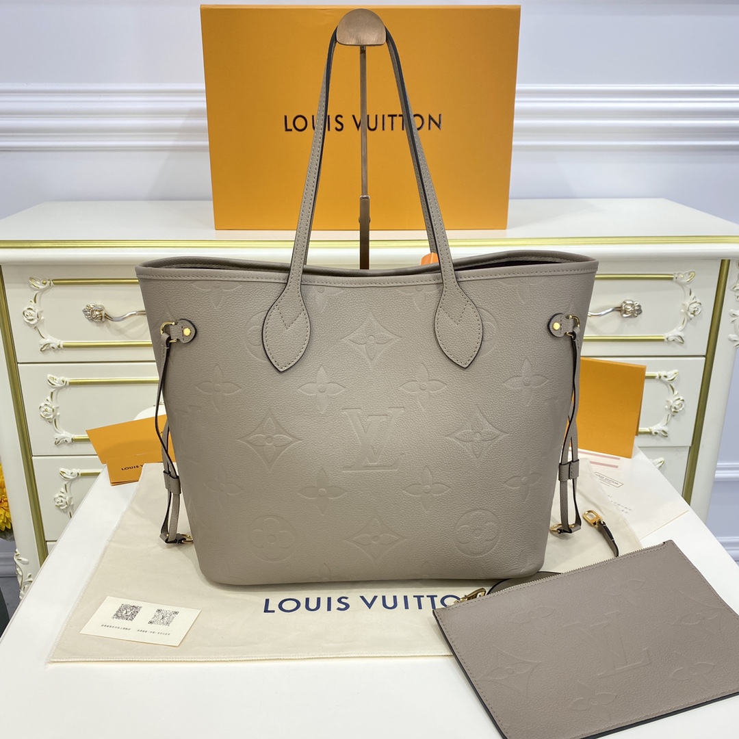 Louis Vuitton NEVERFULL MM Monogram Handbag M45686 Tourterelle Grey